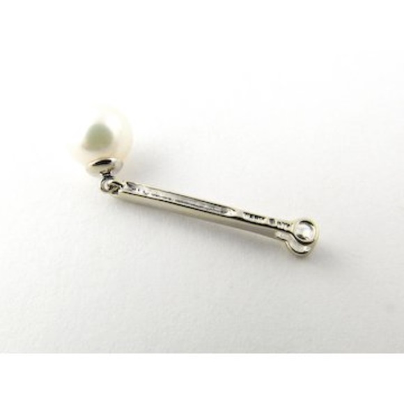 Vintage 14 Karat Yellow Gold Pearl and Diamond Pendant #3219 - Picture 6 of 6